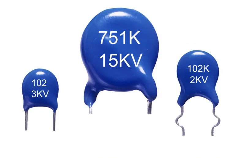 Three blue capacitors with different sizes and markings. This article will show you how to calculate impedance of a capacitor.