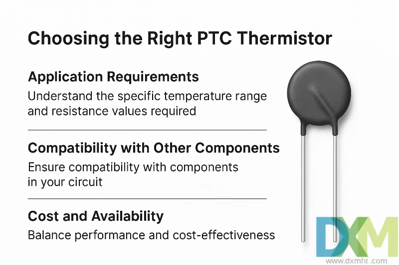 Selecting the right PTC Thermistor: factors to consider.