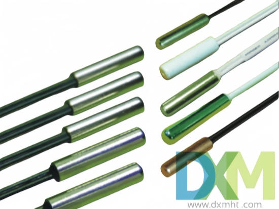 Assortment of Temp Sensors in various colors and lengths, ideal Temperature Sensor probes for industrial and commercial temperature monitoring applications.