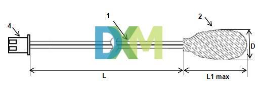 Line drawing illustrating the dimensions of a Heat Sensor MF52D with labeled parts.