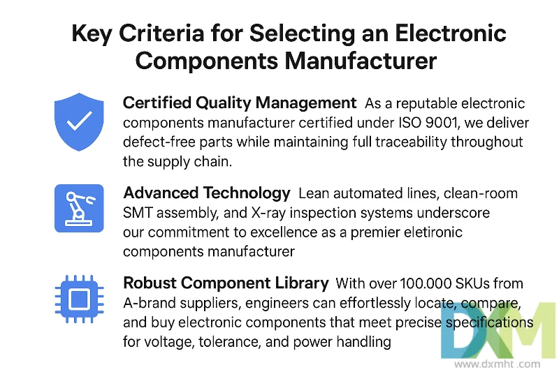 Key criteria for selecting an Electronic Components Manufacturer.
