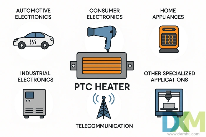 Applications of Positive Temperature Coefficient (PTC) Heater in electronics.