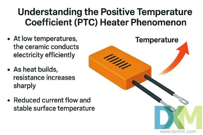 Diagram of what is a Temperature Coefficient (PTC) Heater phenomenon.