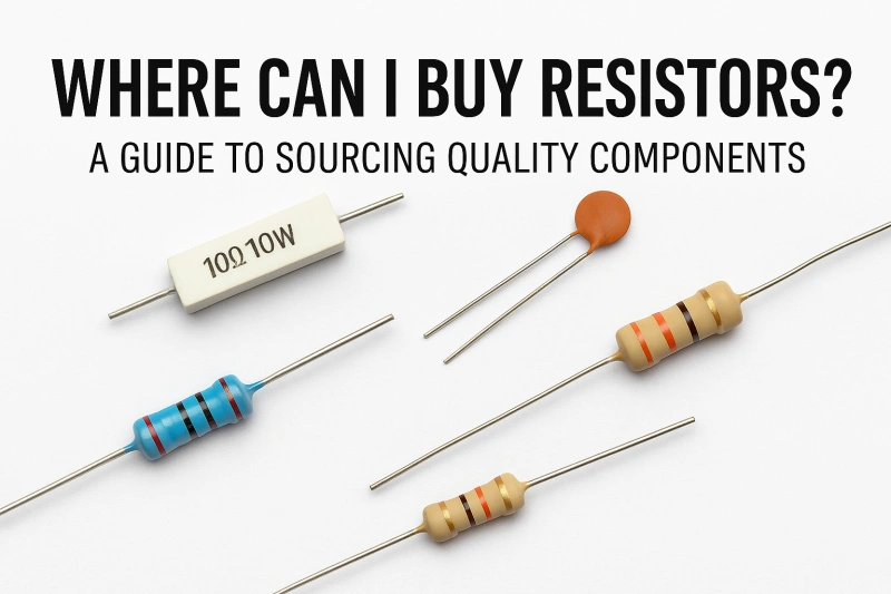 where-can-i-buy-resistors Where can I buy resistors? Image shows an assortment of electronic components.
