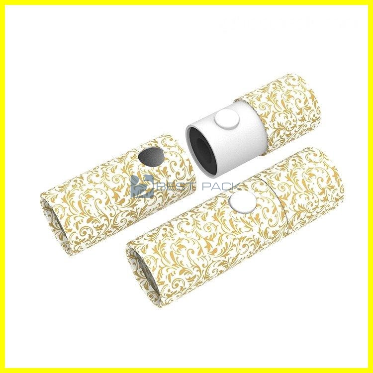 Round paper box with child resistant