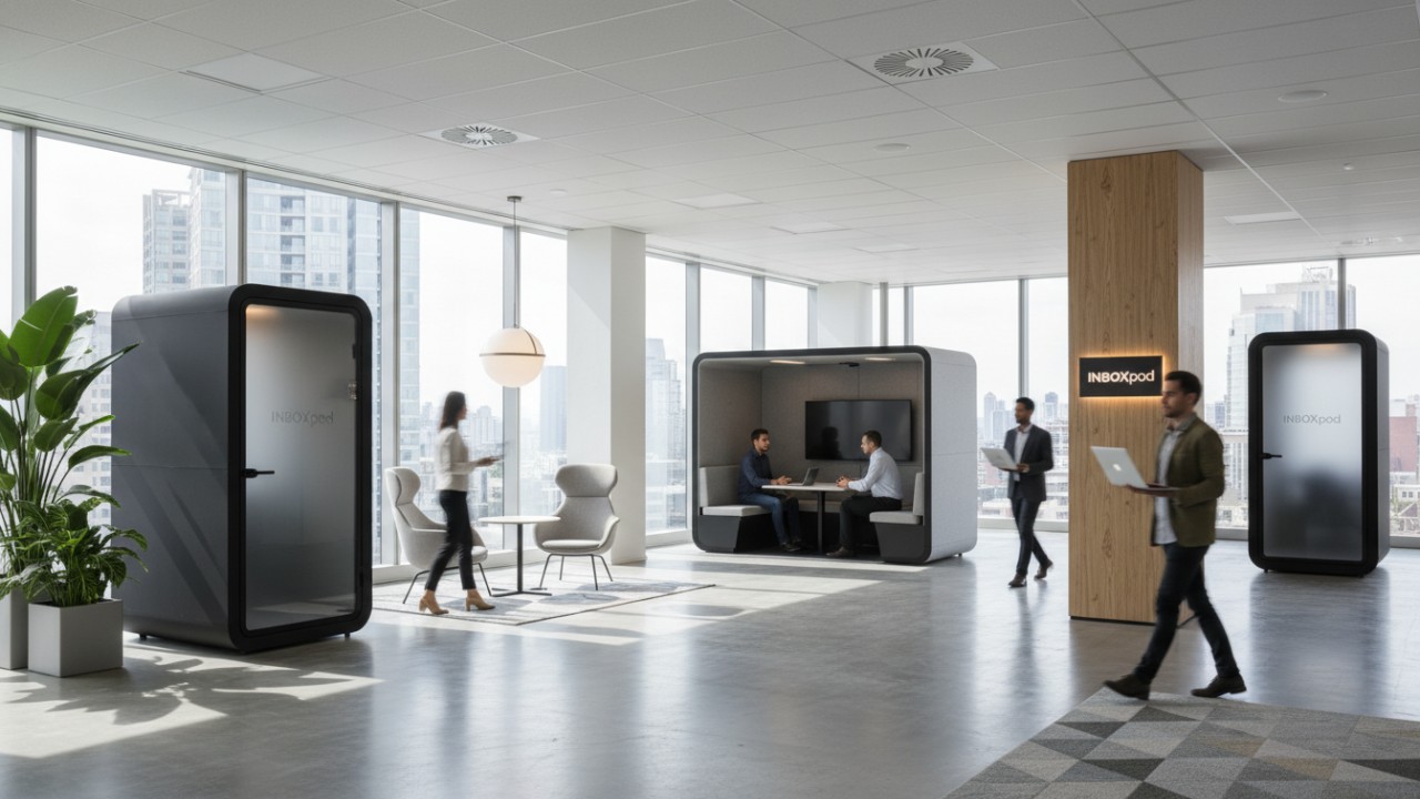 Diverse range of modular office pods for different professional use cases