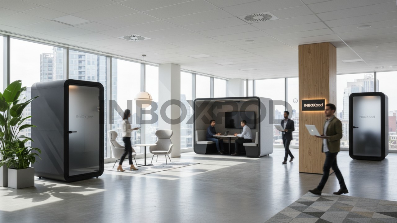 Diverse range of modular office pods for different professional use cases