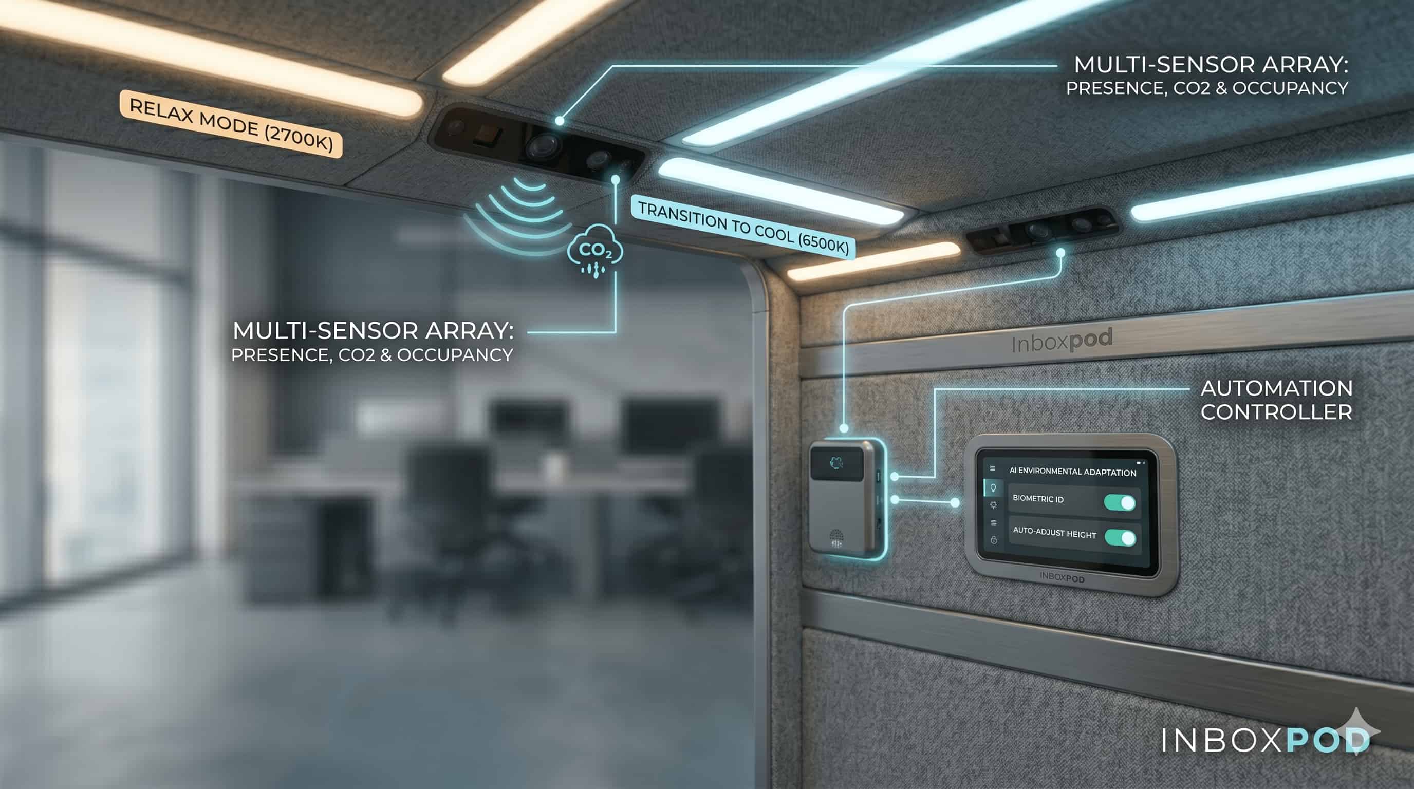 Smart Office Pods: Advanced Lighting, Sensors & Automation Features ...