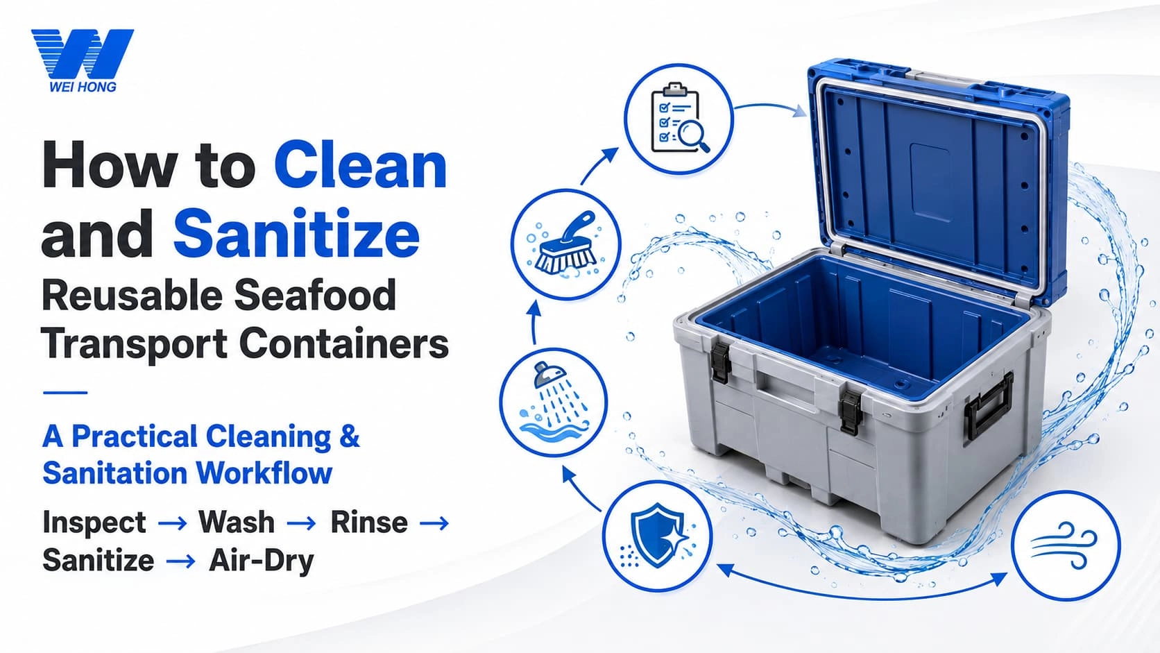 How to clean and sanitize reusable seafood transport containers - Weihong