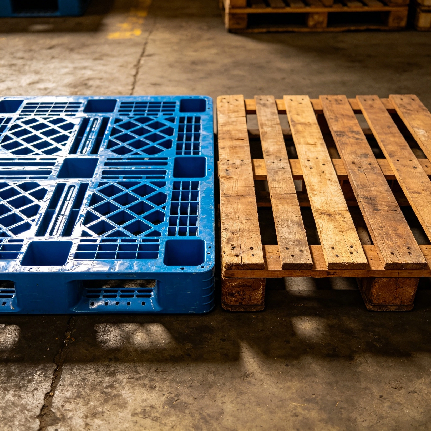 plastic vs wooden pallet 1 - Weihong