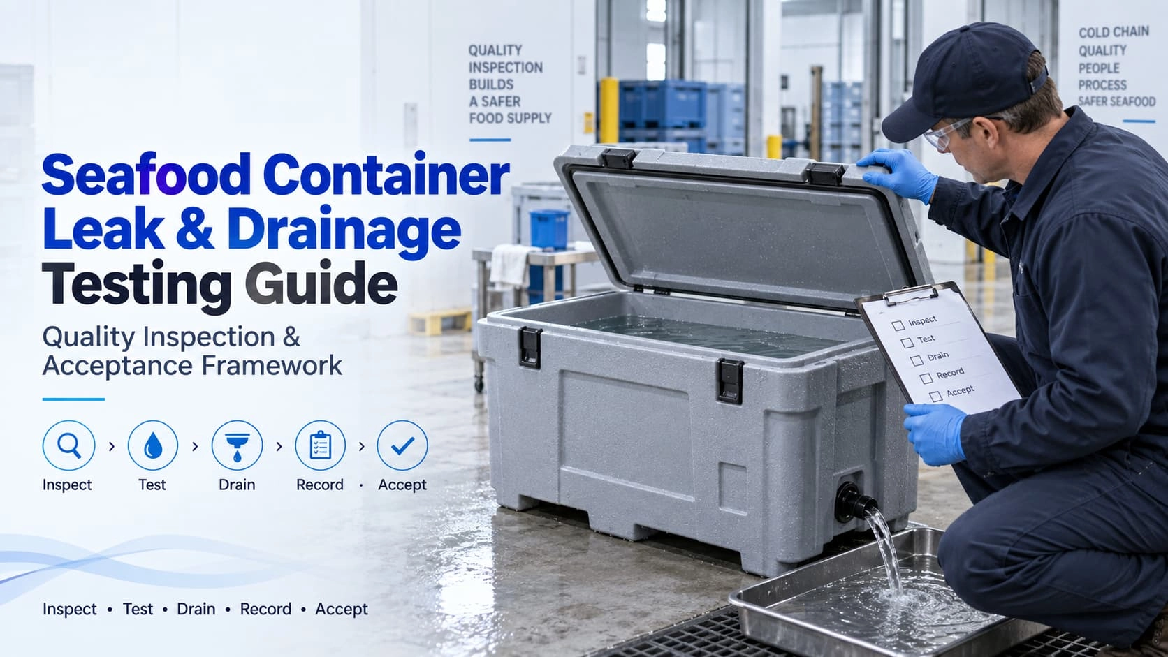 Tests de prévention des fuites et de drainage des conteneurs de transport de produits de la mer pour l'évaluation de la qualité - Weihong