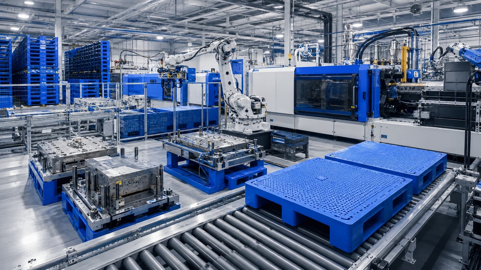 Usine de fabrication de palettes en plastique Weihong ASRS