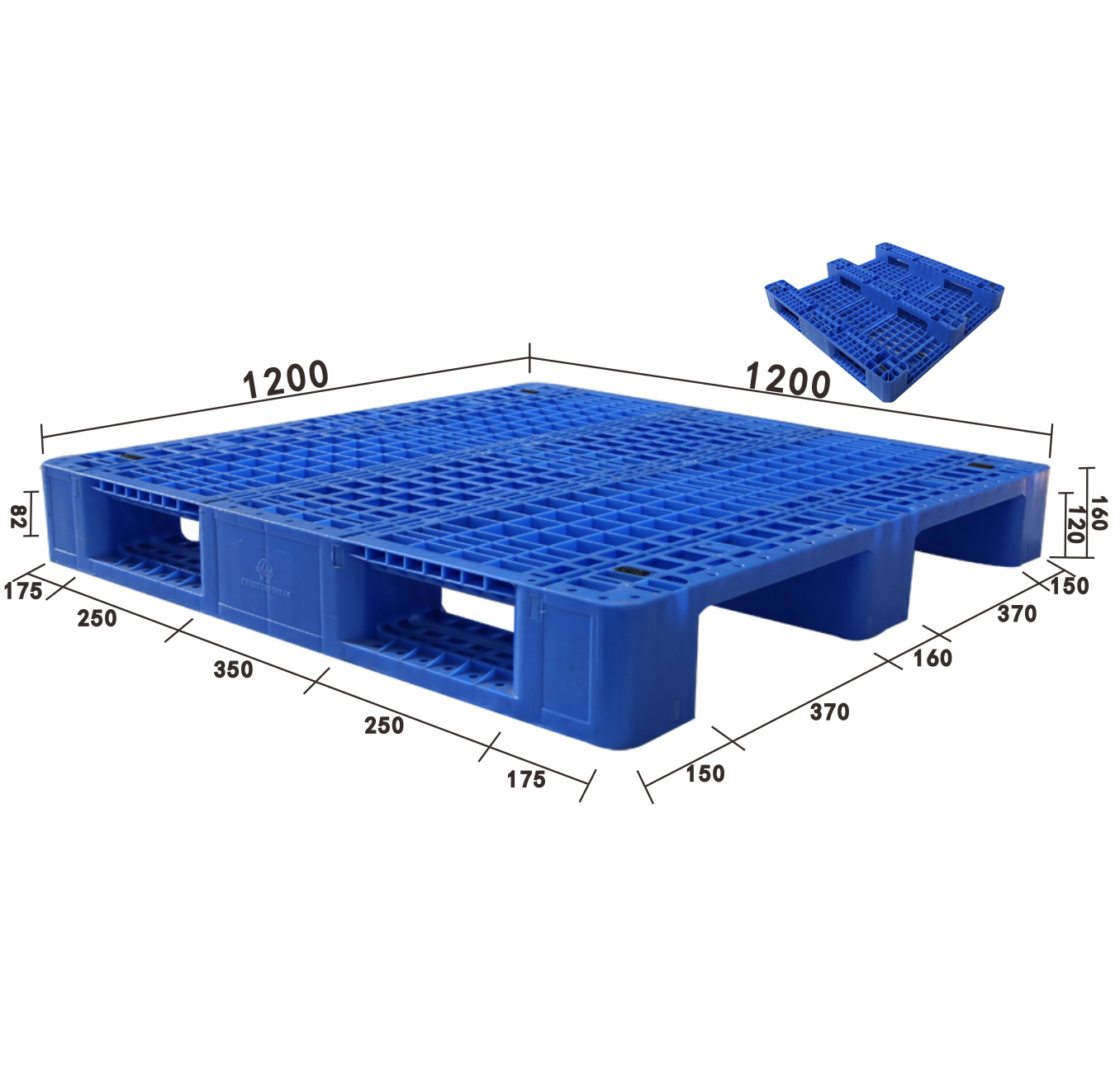 Plastic Pallet ZJ1212-160 S - Weihong