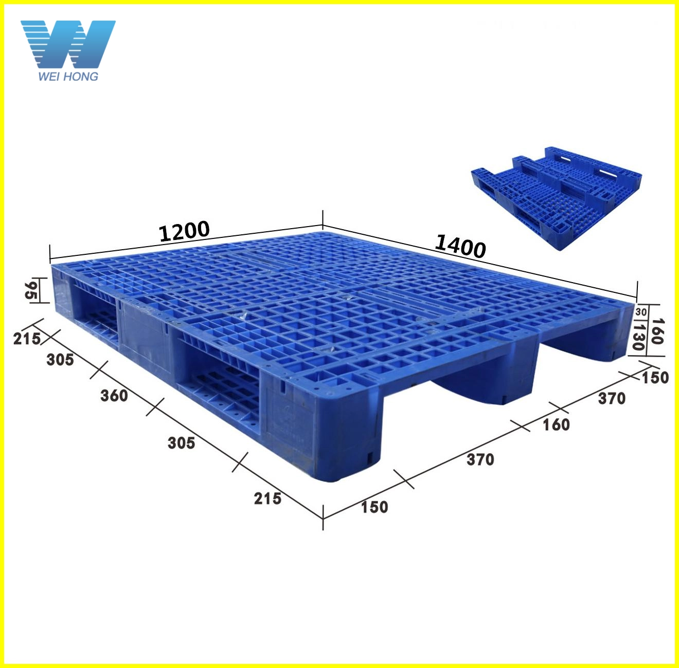 Plastic Pallet ZJ1412-160 3 S - Weihong