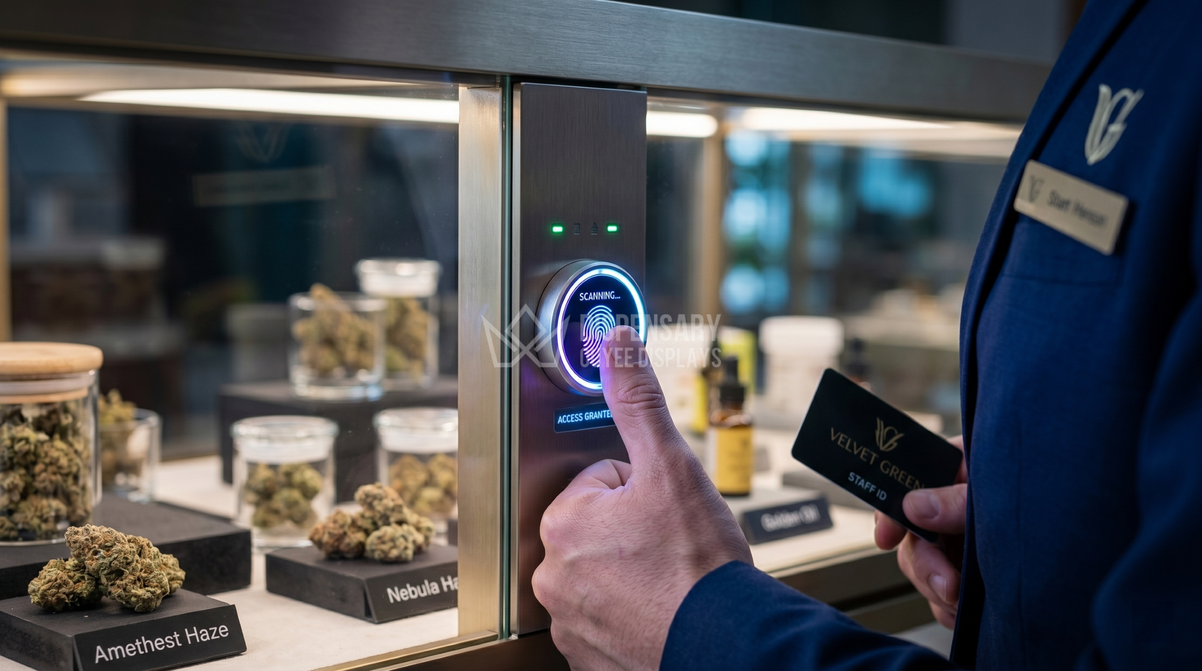 biometric smart lock on cannabis display cabinet biometric smart lock on cannabis display cabinet