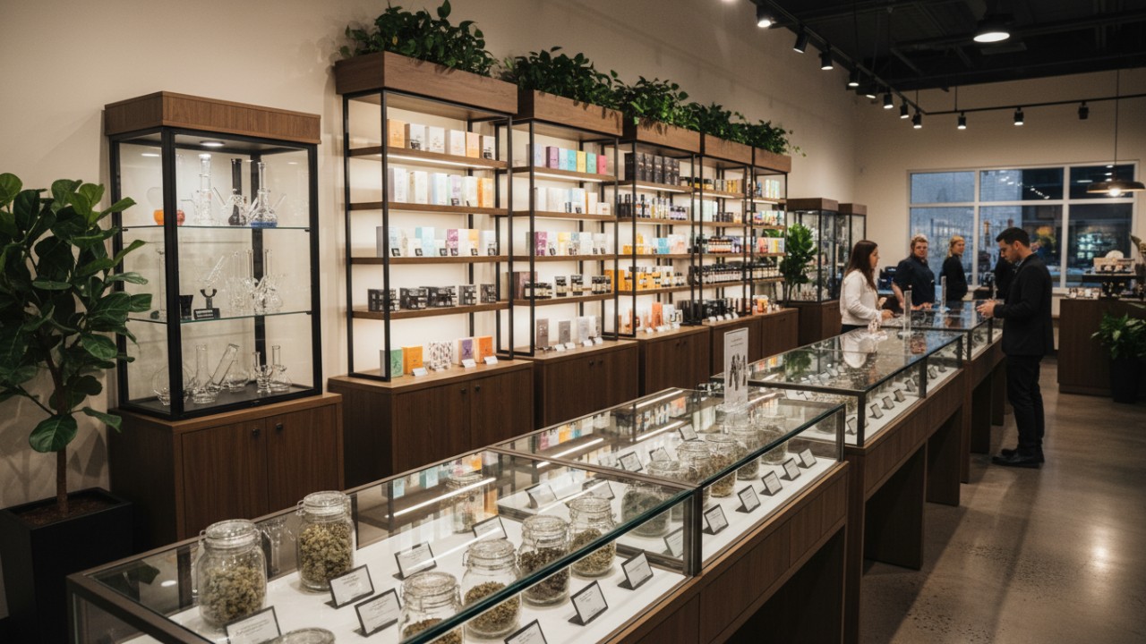 cannabis dispensary displays