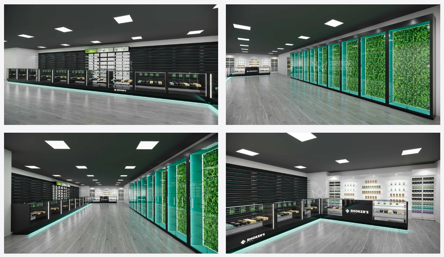 Custom 3D Design Tempered Glass CBD Product Displays