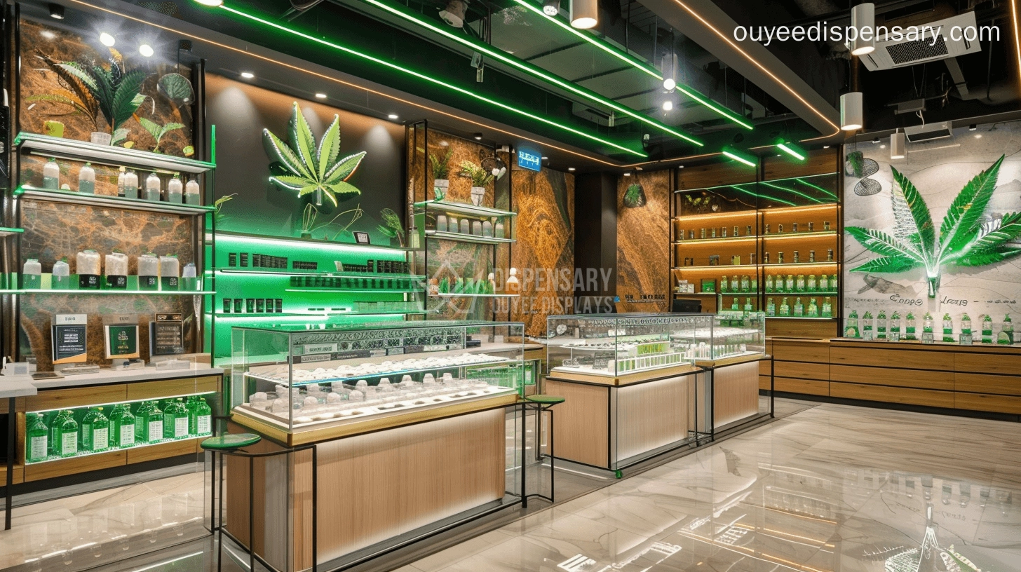 custom cannabis glass display cabinet - Ouyee