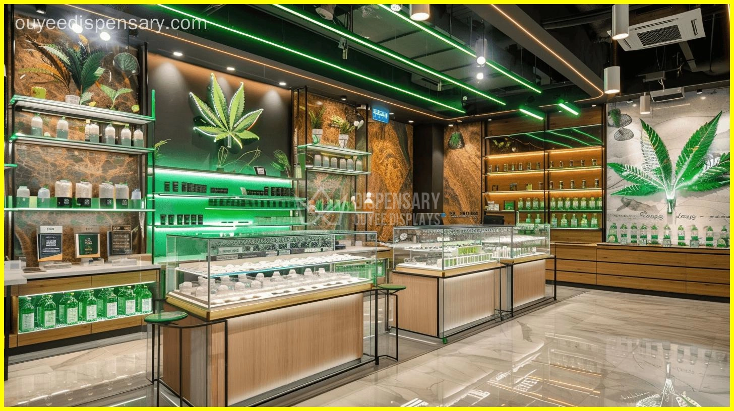 custom cannabis glass display cabinet - Ouyee