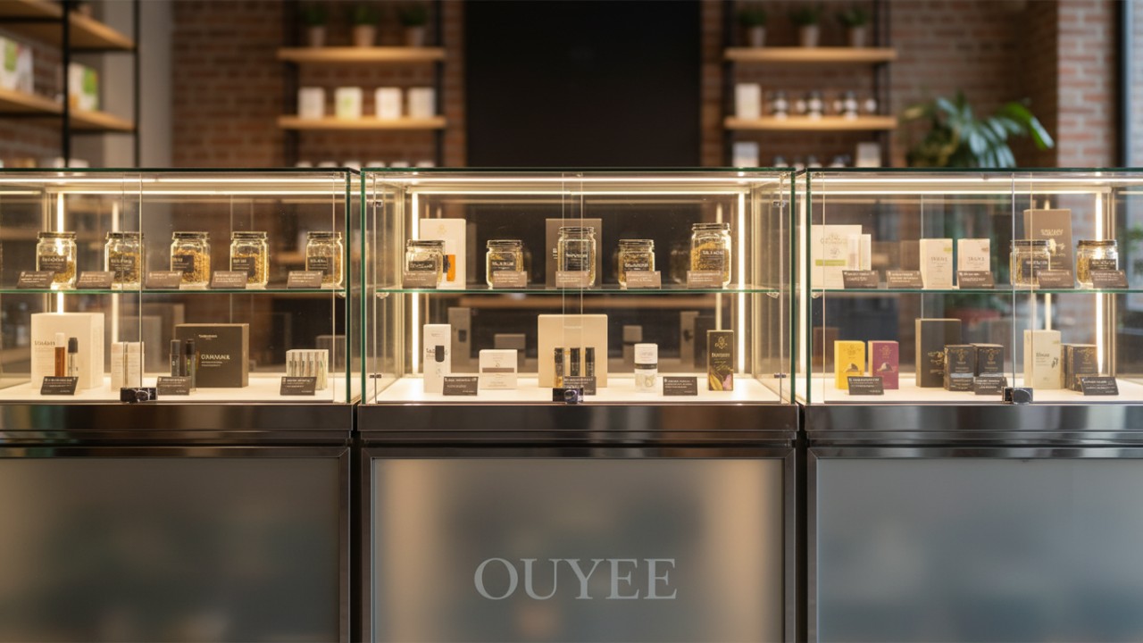 glass cannabis display showcases - Ouyee