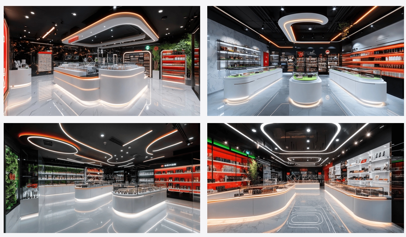 glass case cannabis displays