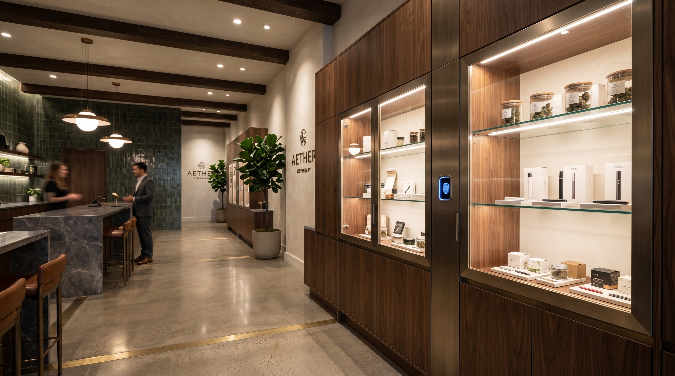High-end biometric cannabis display cabinet - Ouyee