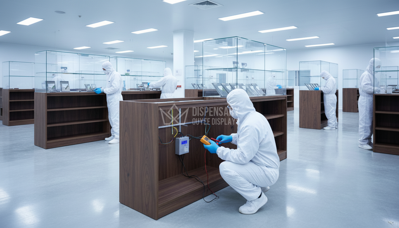 Manufacturing wooden marihuana dispensary shelves Manufacturing wooden marihuana dispensary shelves