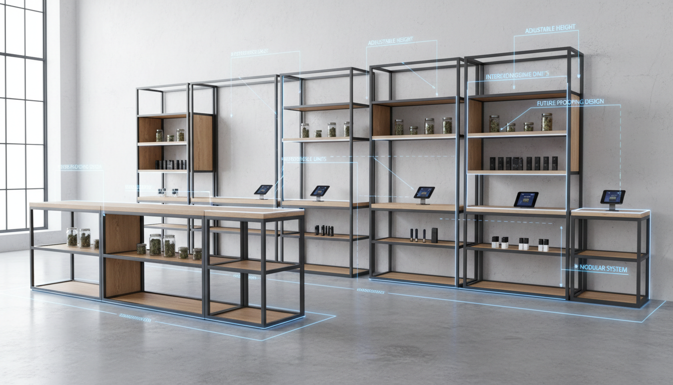 Modular and flexible commercial-grade dispensary display furniture