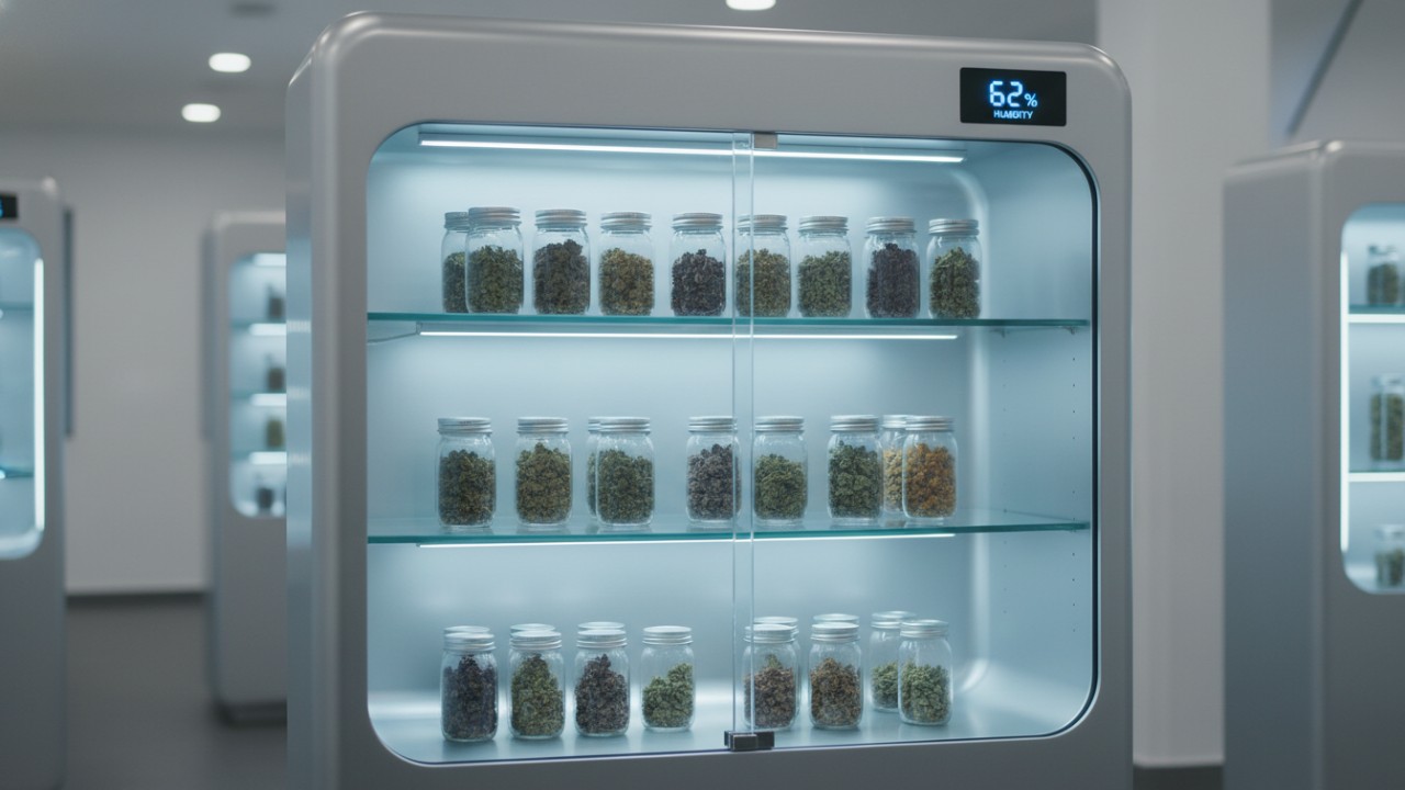 Professional_climate_controlled_cannabis_vault_showing_digital_humidity_controls_and_premium_product_storage_