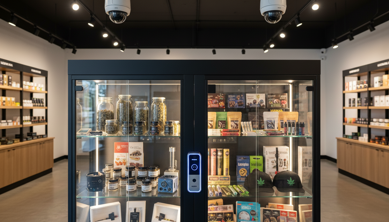 Secure cannabis display with smart lock