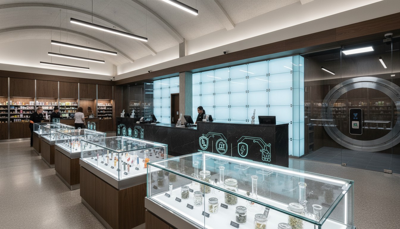 Secure LED cannabis glass display cabinet - Ouyee