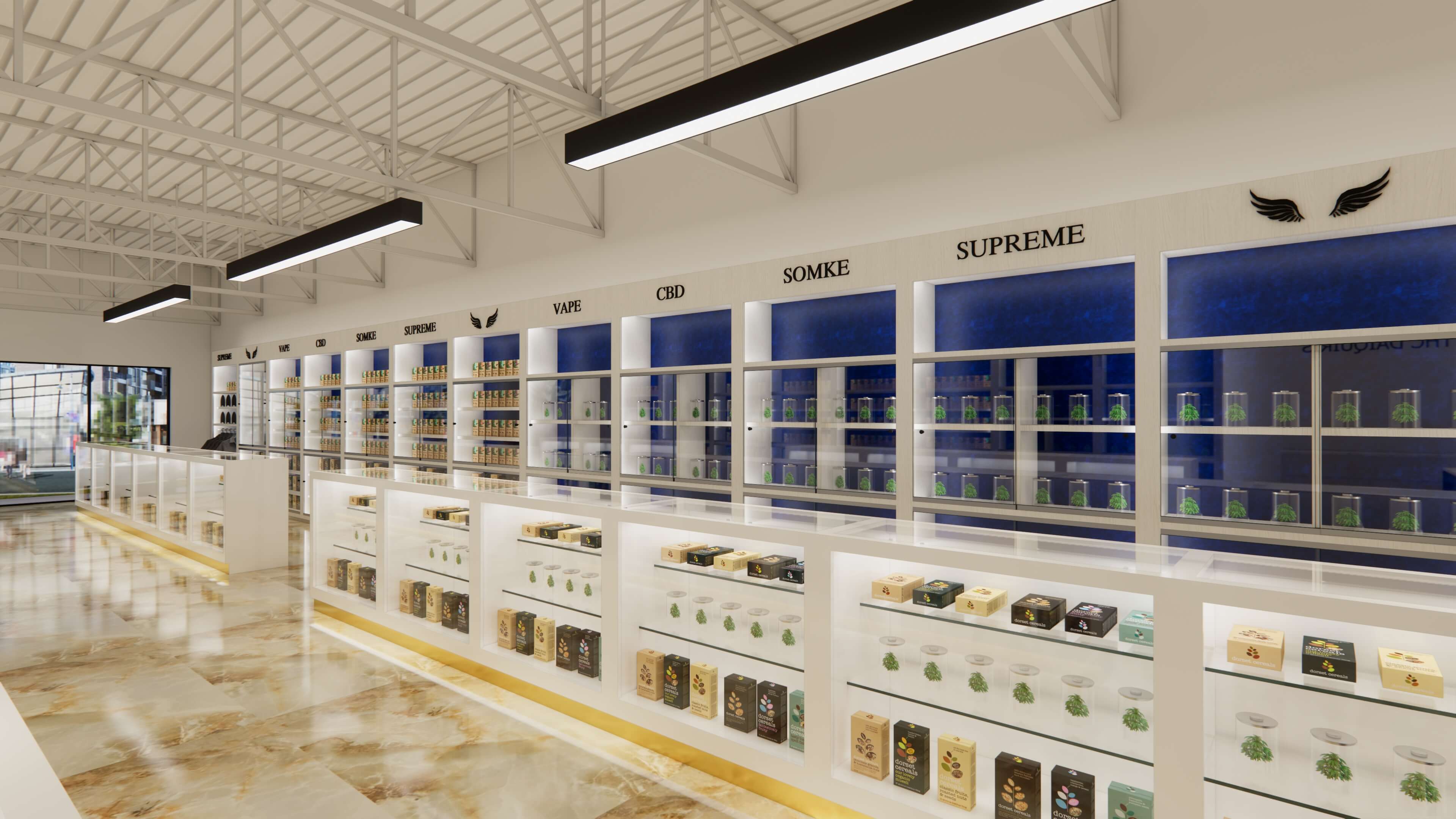 Smoke Shop Showcases cannabis display cases vape  display fixtures (10)