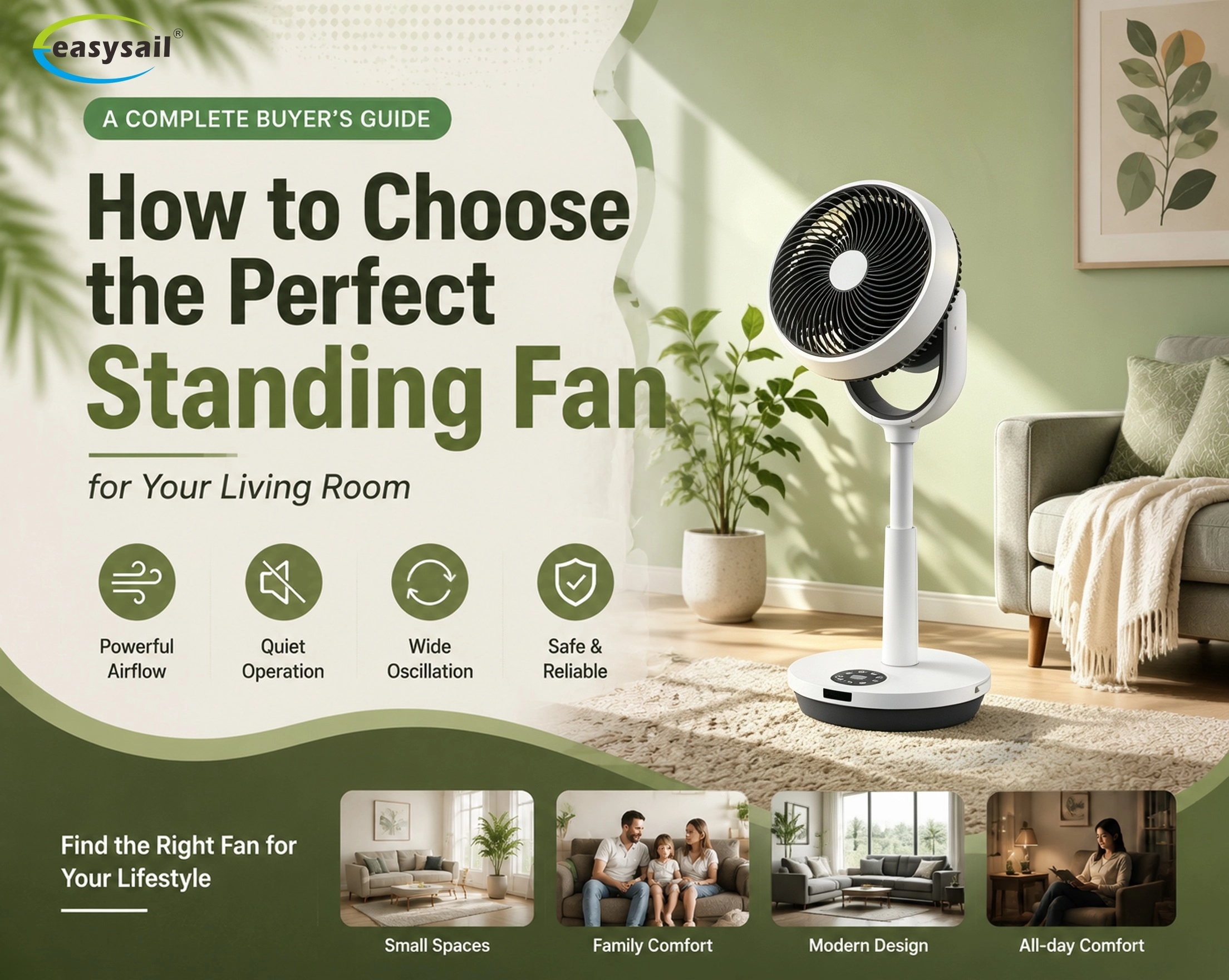 How to Choose the Perfect Standing Fan for Your Living Room - Easysail