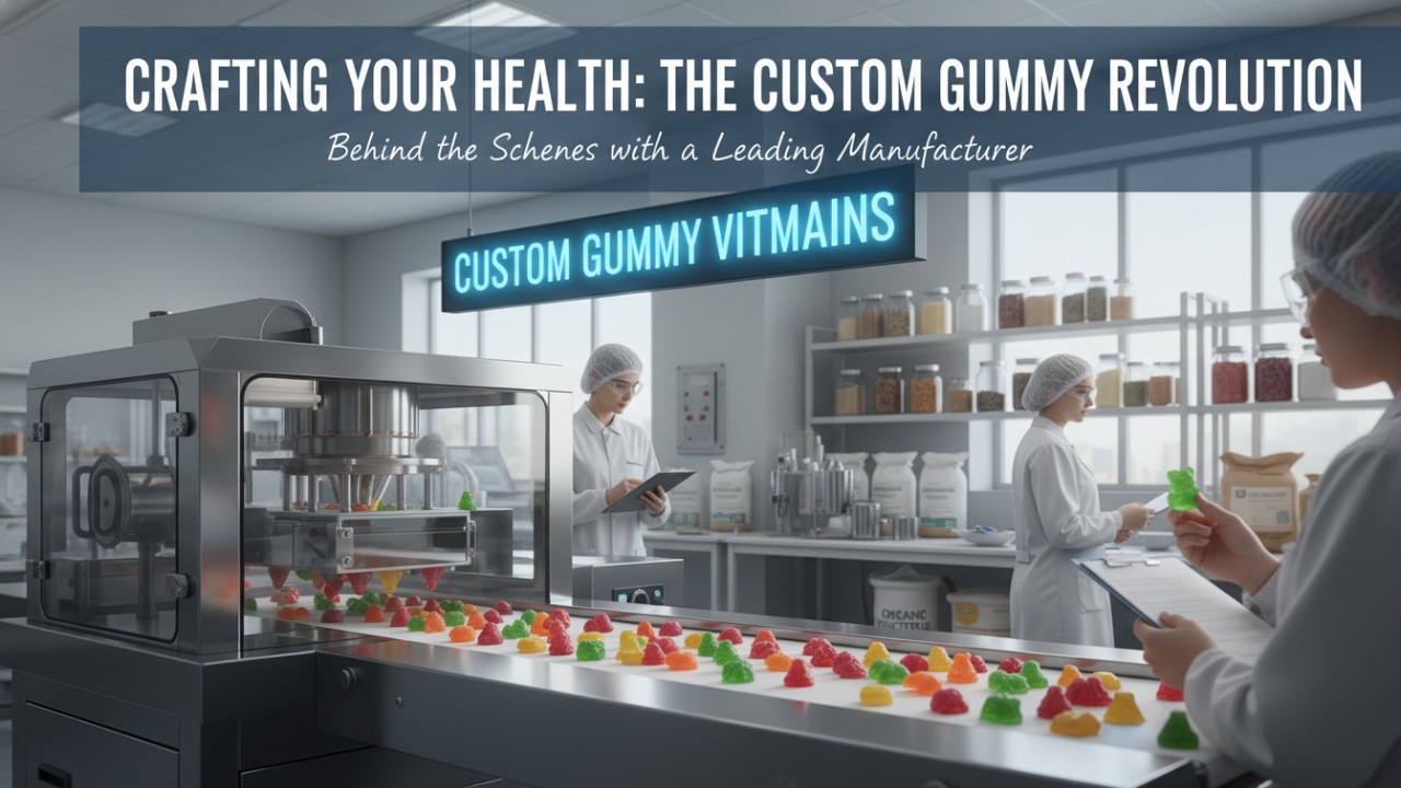 Custom gummy vitamin production line in a manufacturing facility. - CSK Biotech