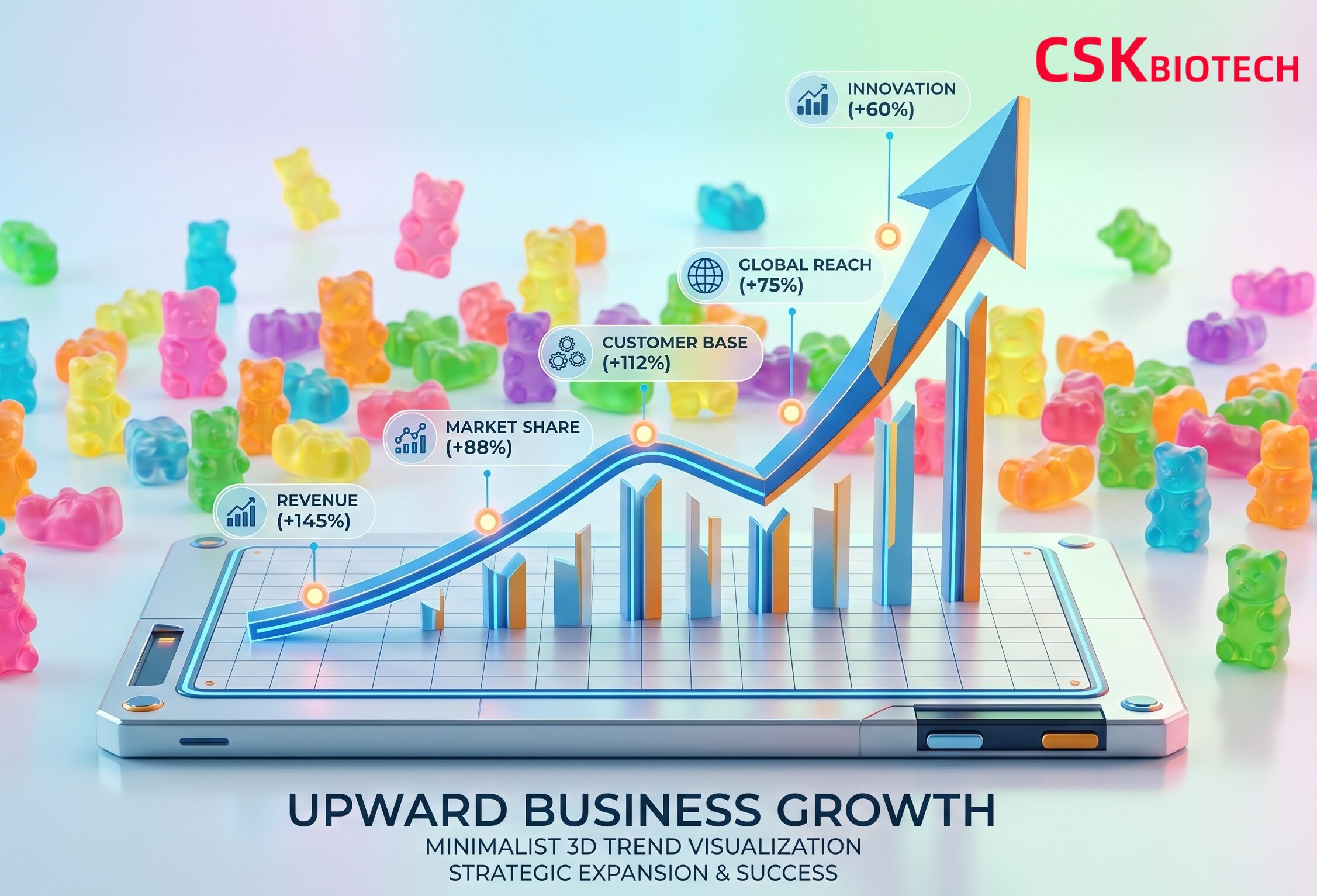 Minimalist 3D business infographic Minimalist 3D business infographic