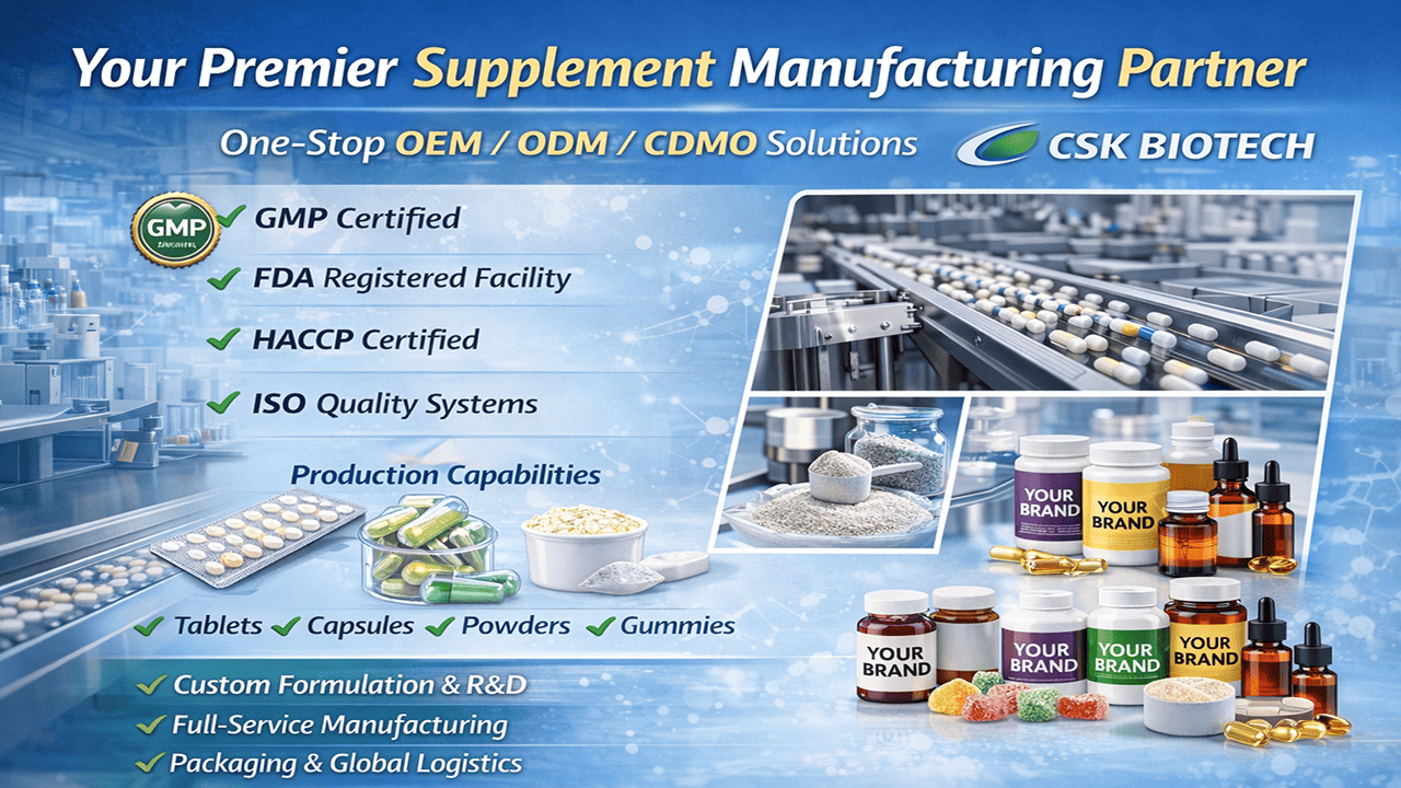 supplement manufacturing partner - CSK Biotech