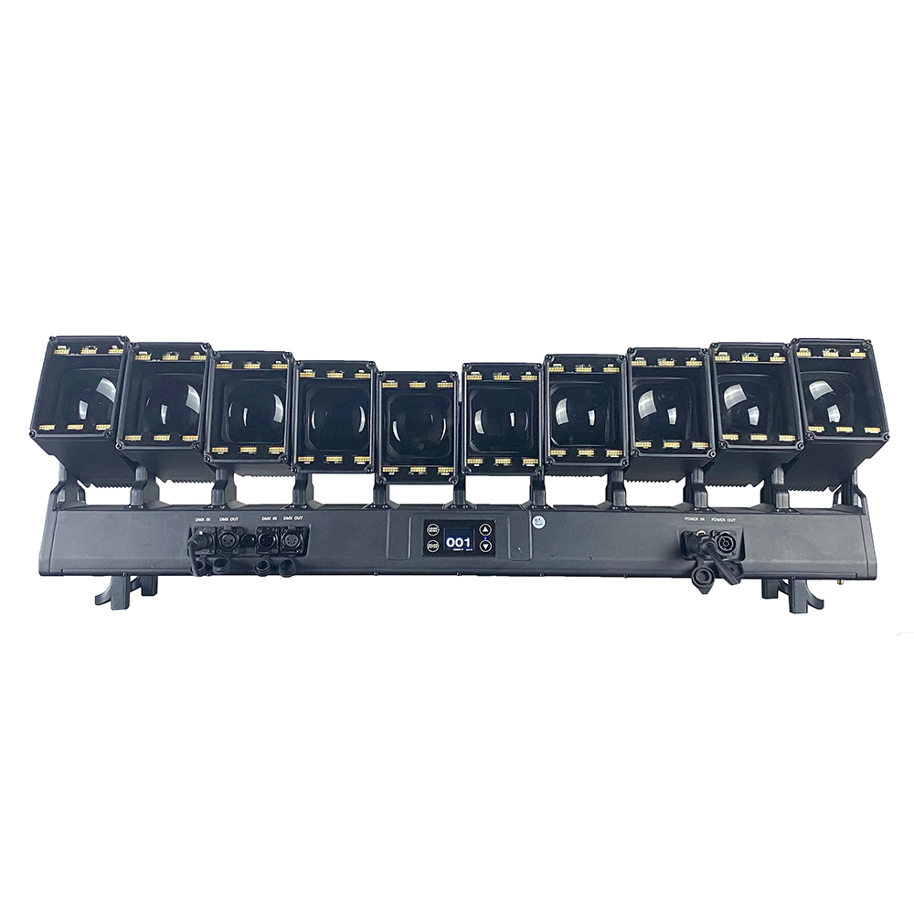 10x80W RGBW 4in1 LED Beam Wash Bar Moving Head Light With LED Ring