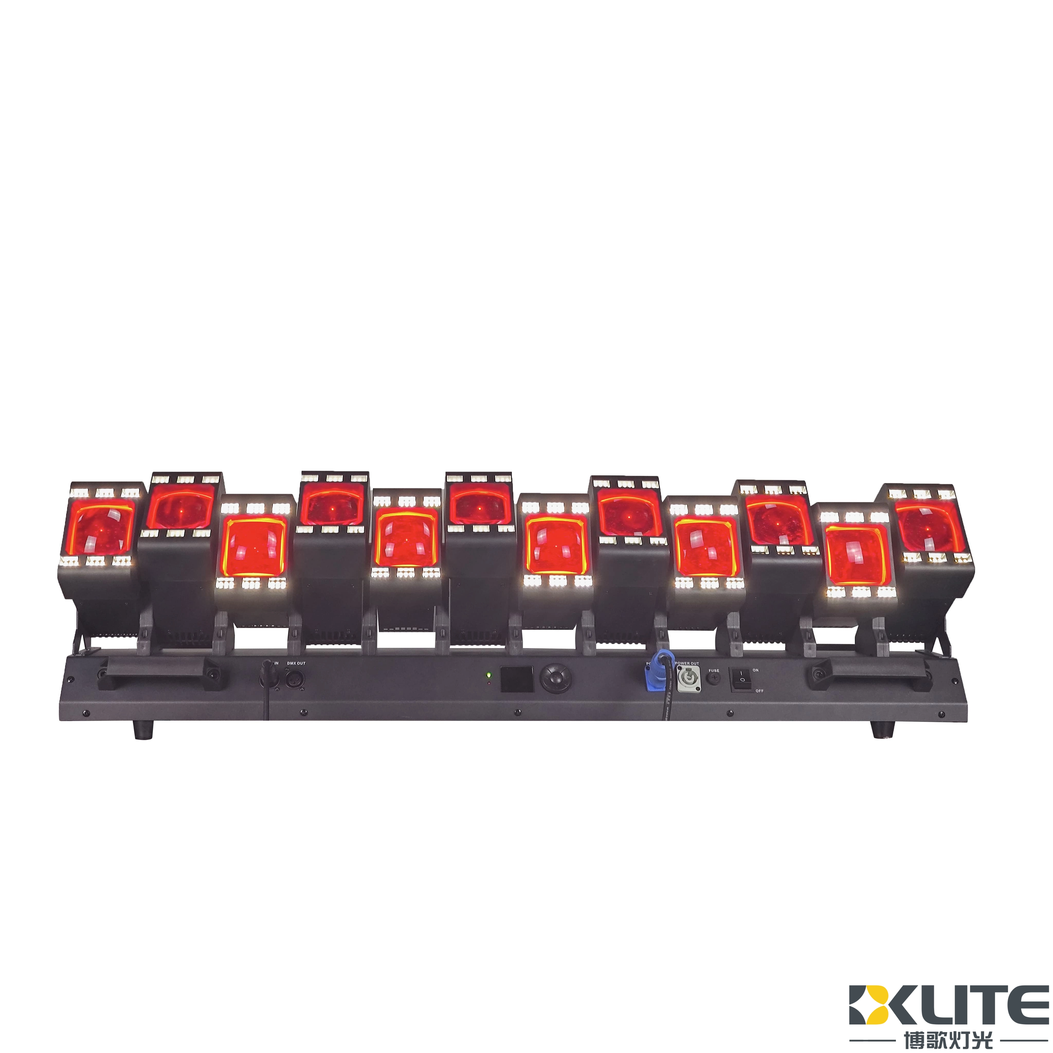 Cabezal móvil LED RGBW de 12 x 60 W con anillo LED 02 Barra de lavado de haz LED RGBW de 12 x 60 W con cabezal móvil y anillo LED 02