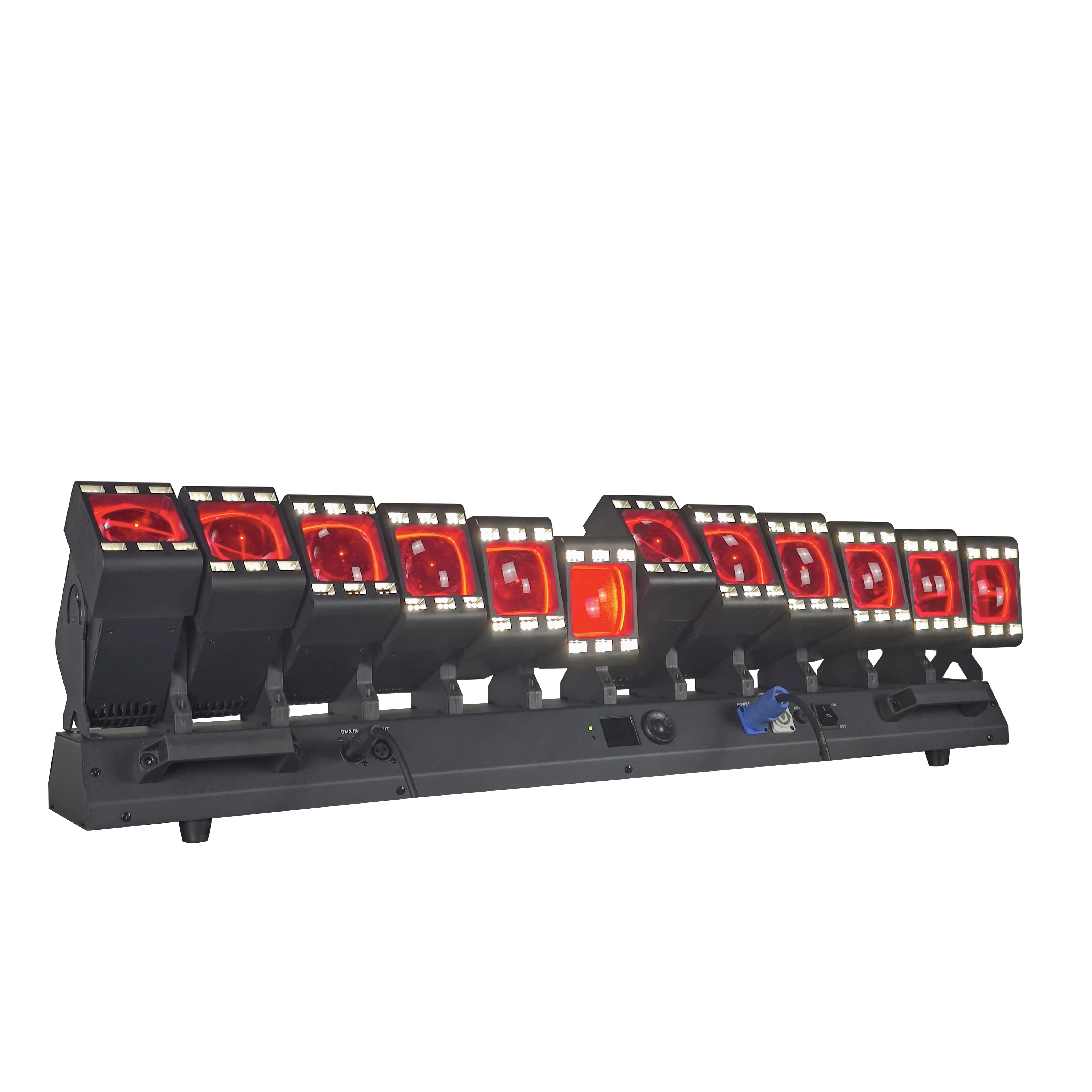 شريط غسيل شعاع LED RGBW 12 × 60 واط مع ضوء متحرك برأس متحرك مع حلقة LED 03