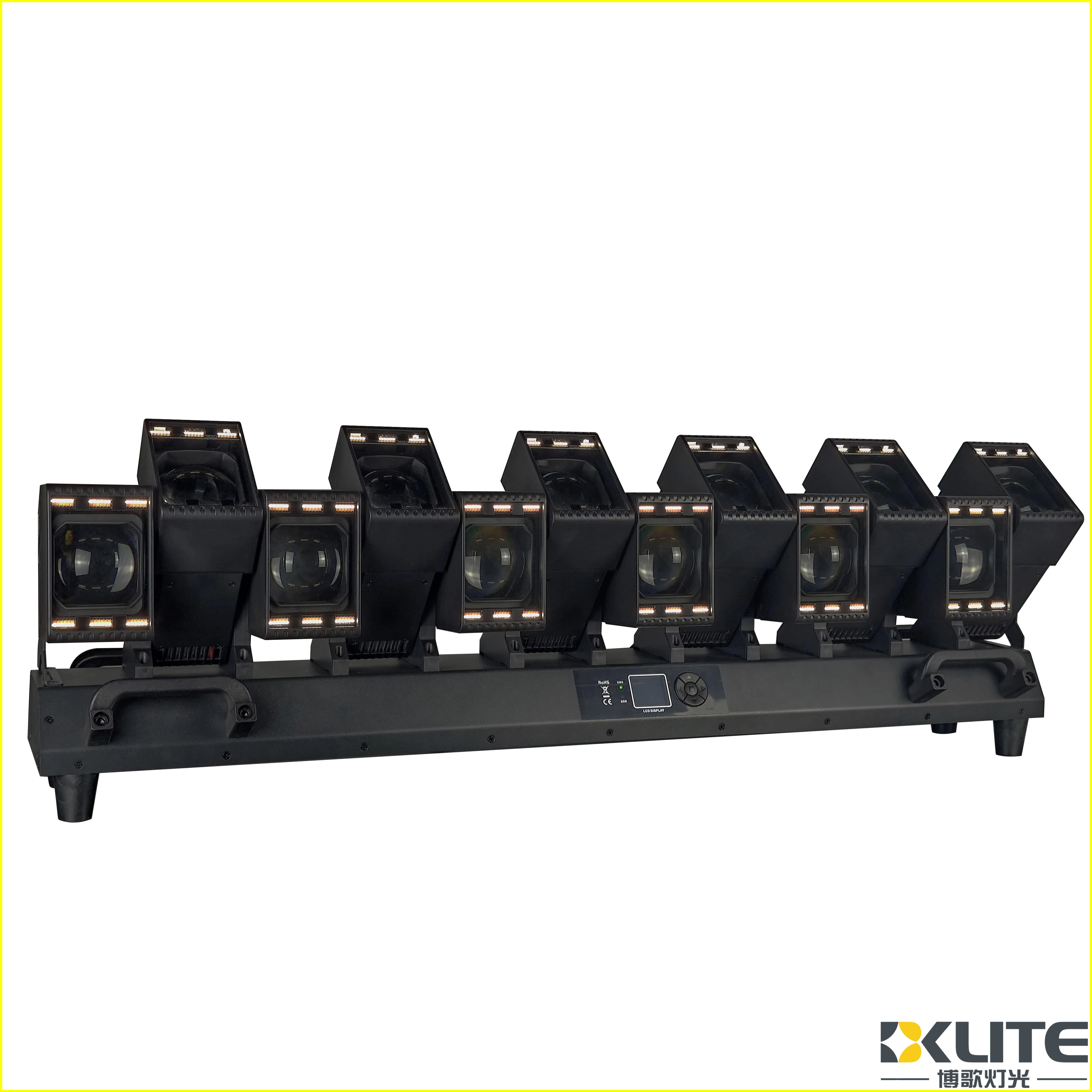 Barra di lavaggio a fascio LED RGBW 12x60w con testa mobile e anello LED 1