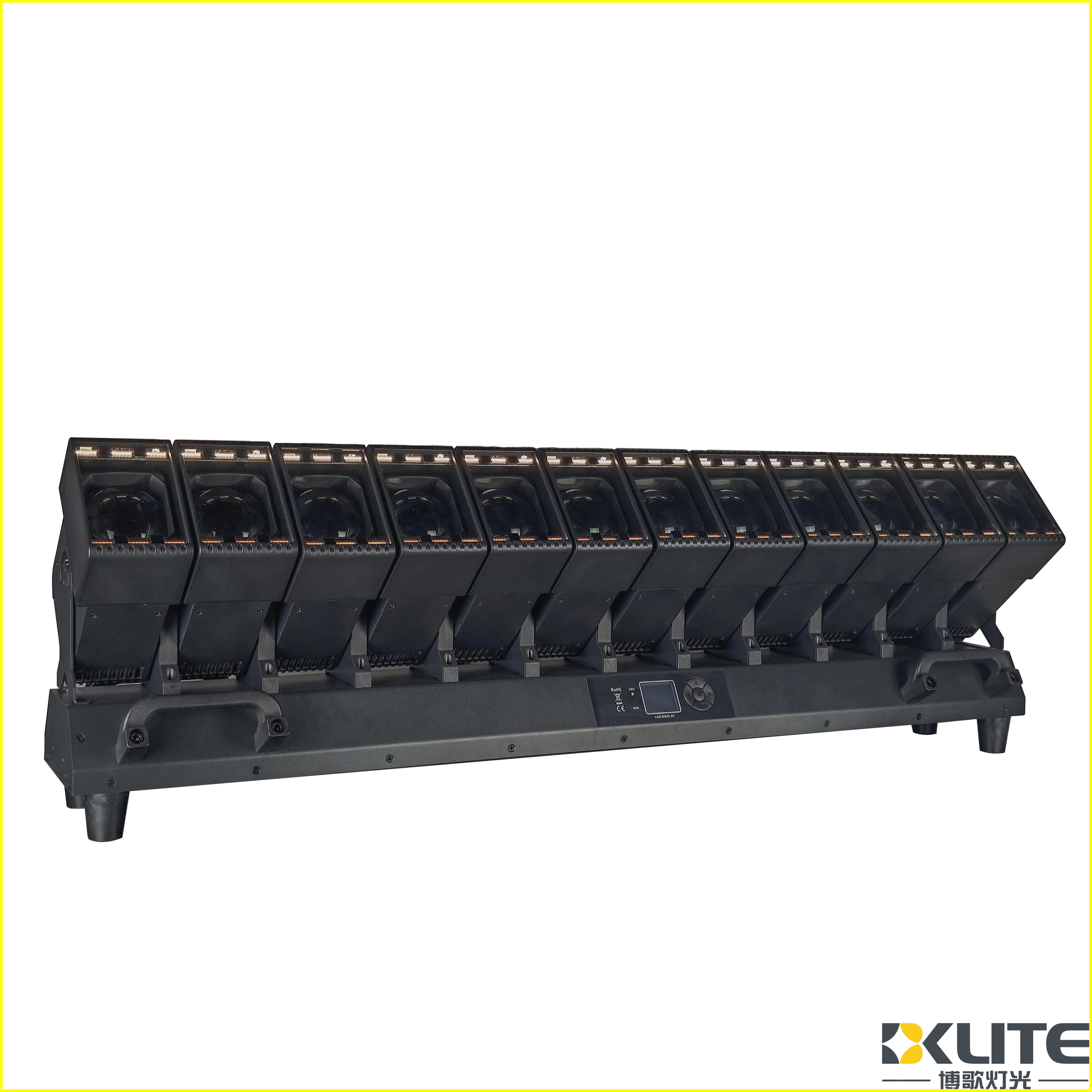 Barra LED Beam Wash 12x60w RGBW con testa mobile e anello LED 2 Barra di lavaggio a fascio LED RGBW 12x60w con testa mobile e anello LED 2