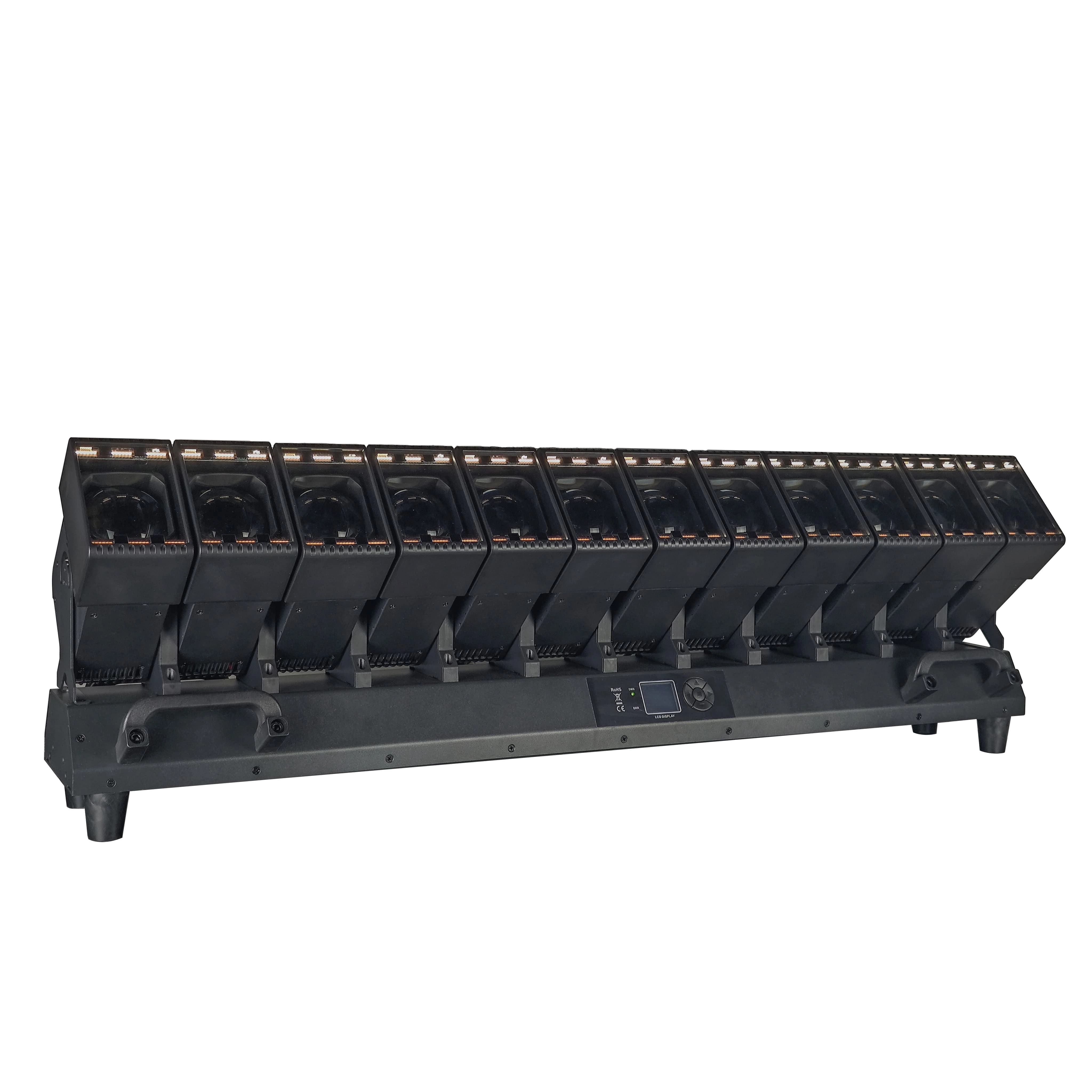 شريط غسيل شعاع LED RGBW 12 × 60 واط مع ضوء متحرك برأس متحرك مع حلقة LED 2