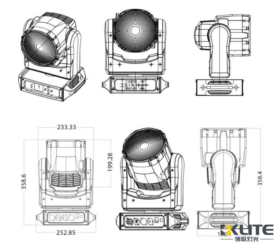 150w वॉश मूविंग हेड लाइट का आकार 150w वॉश मूविंग हेड लाइट का आकार