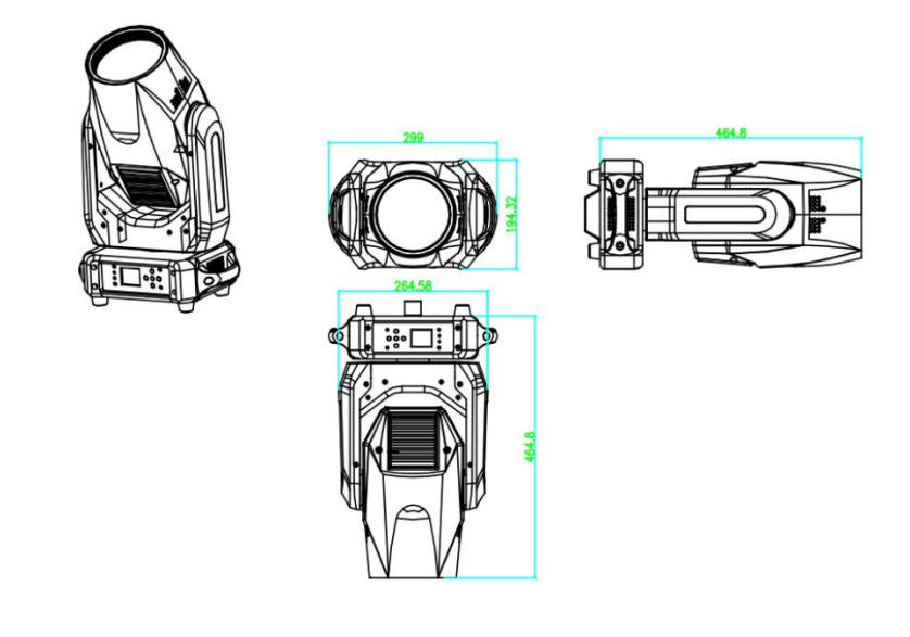 295w beam size