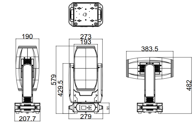 Faro mobile a doppia testa da 80 W Faro mobile a doppia testa da 80 W