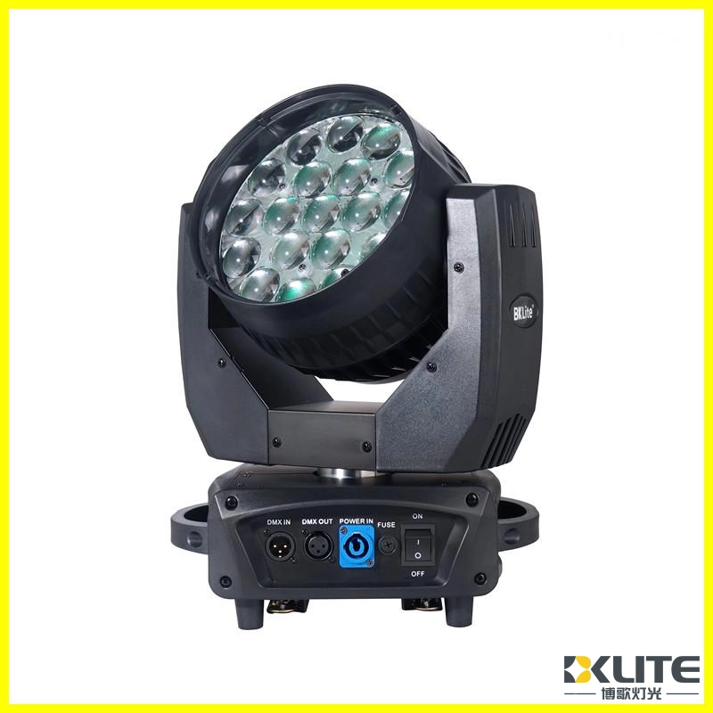 Aura ZOOM 19x15w RGBW 4in1 LED Wash Moving Head Light with Backlight 5