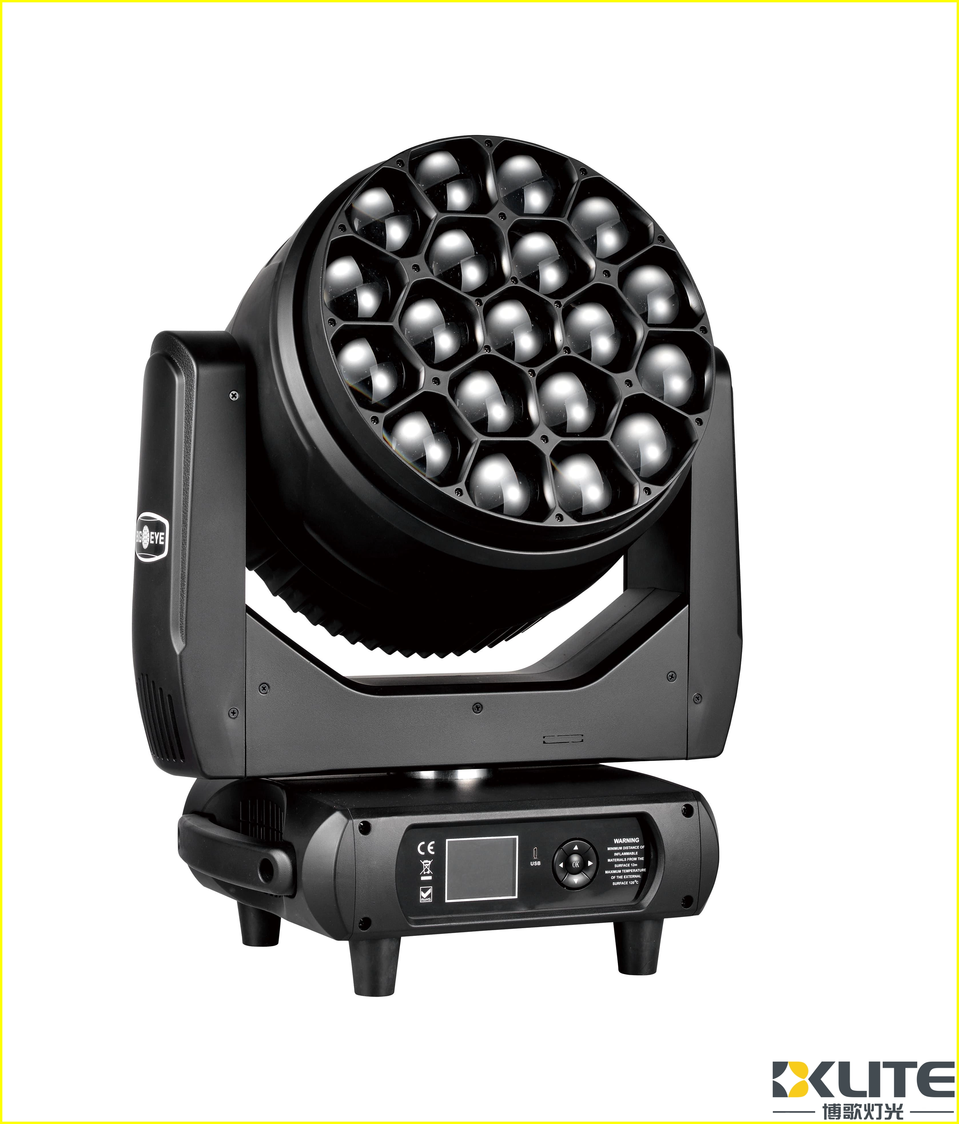 ZOOM Bee Eye K10 19x15W RGBW 4 en 1 LED Luz de cabeza móvil3