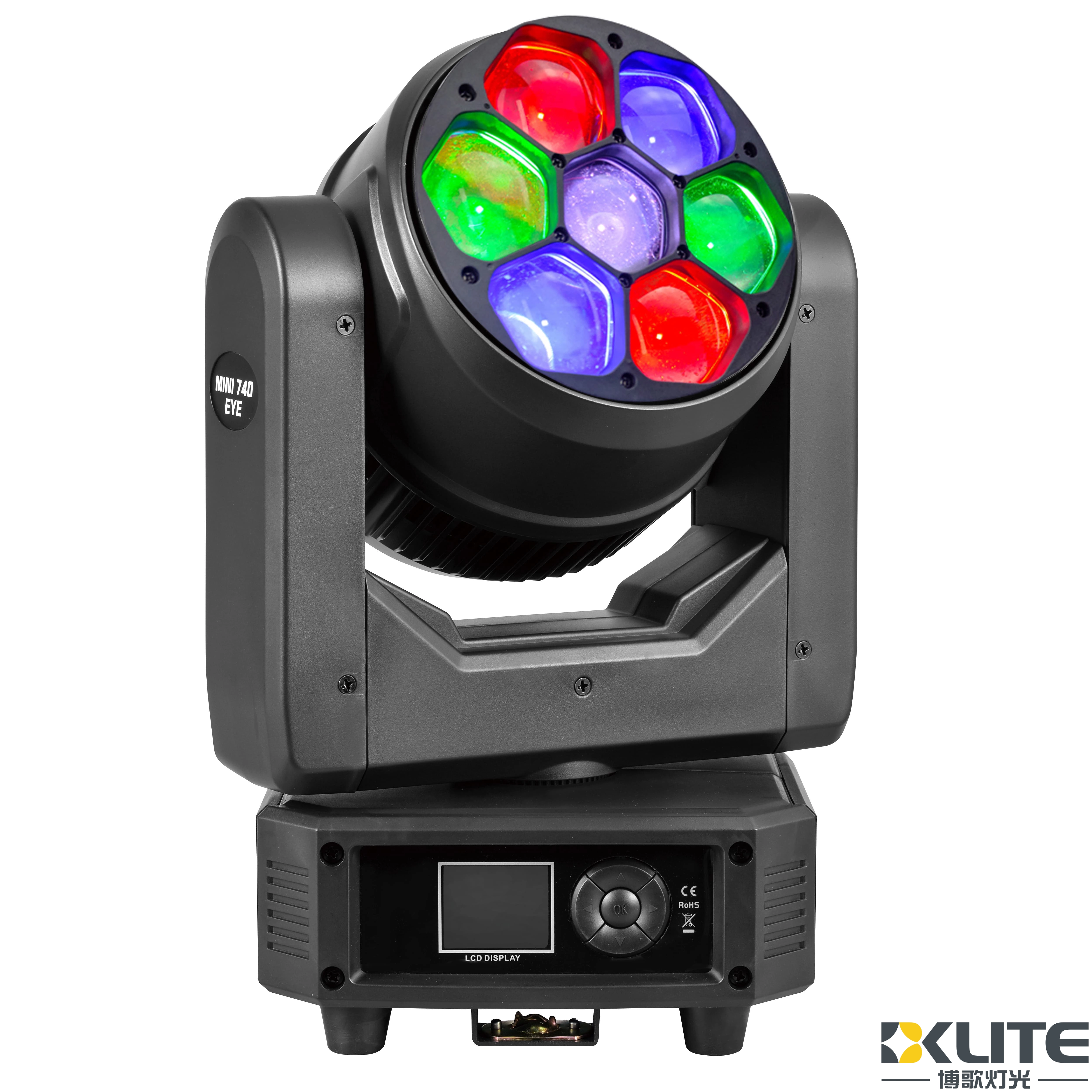 مصباح رأس متحرك LED 4 في 1 RGBW 7x40W Mini Bee Eye2 مصباح رأس متحرك LED 4 في 1 RGBW 7x40W Mini Bee Eye2