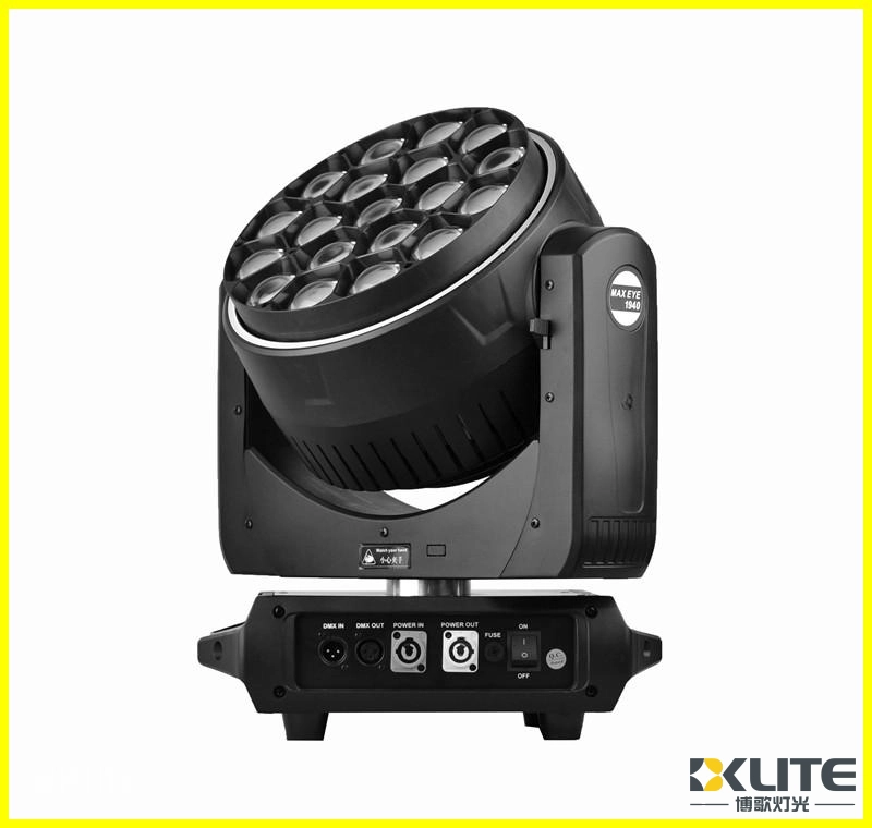 IP20 Bee Eye Zoom 19x40w RGBW 4IN1 LED Beam Wash Moving Head Light with LED Ring