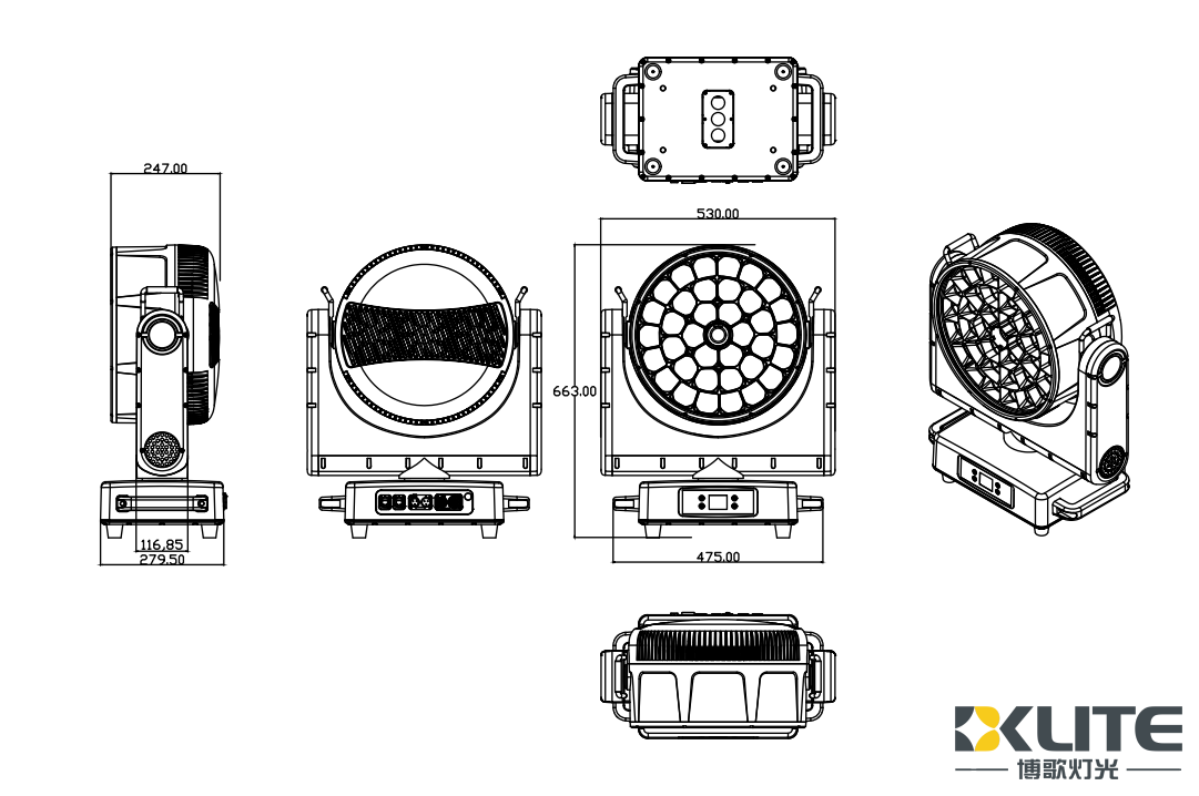 IP65 3740W आकार IP65 3740W आकार